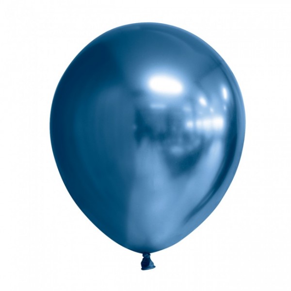 Latexballon mirror blau, ca. 30 cm, Packung zu 10 Stück, (unaufgeblasen)