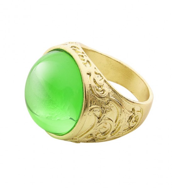 Goldener Ring mit grünem Stein