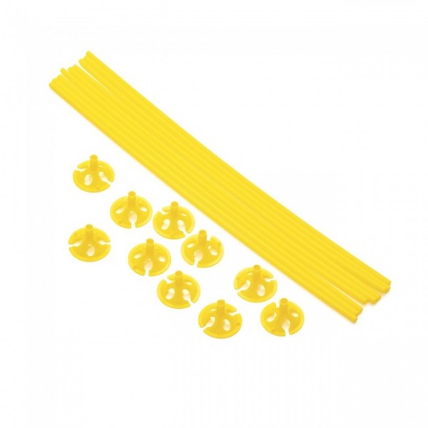 Ballonstäbe mit Verschluss, gelb, Packung zu 10 Stück, ca 40cm