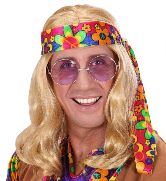 Perücke Hippie/Lennon blond