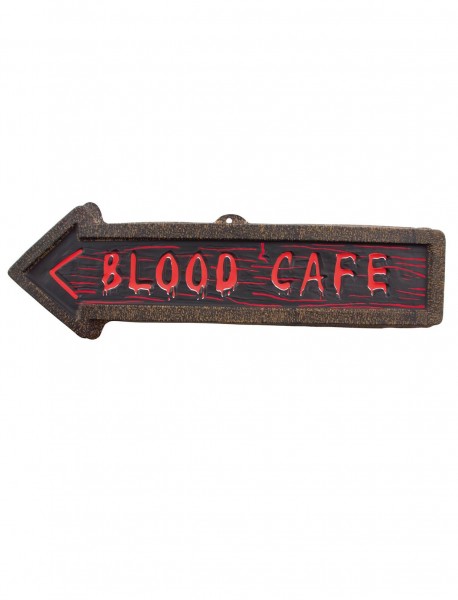 `Blood Cafe` Schild, ca. 57 x 14 cm