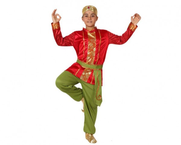 Kinderkostüm junger Maharaja, rot/grün