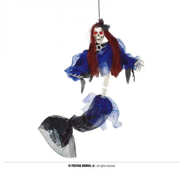 Hängedeko Meerjungfrau-Skelett mit Licht, Sound und Bewegung, ca. 90 x 70 cm