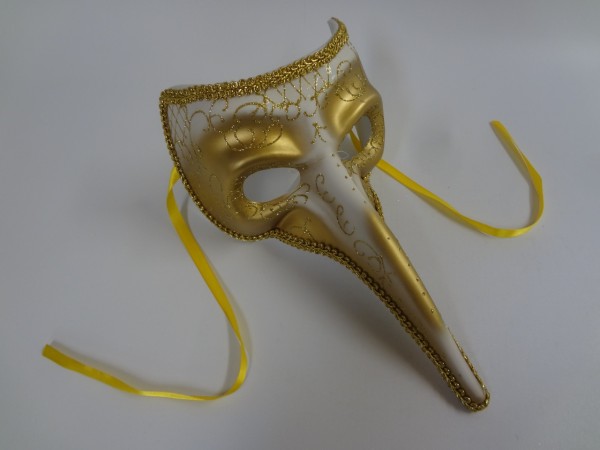venezianische Schnabelmaske Pantalone gold