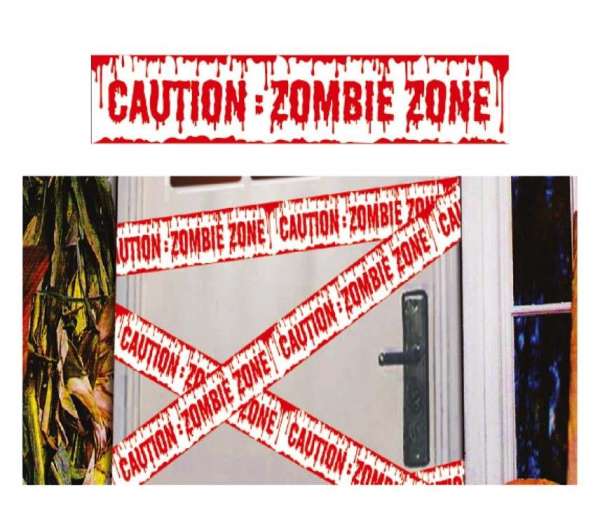 Absperrband Vorsicht Zombie Zone, 6 Meter