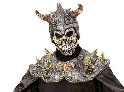Maske mit Cape Totenkopf Warlord, Einheitsgrösse für Erwachsene