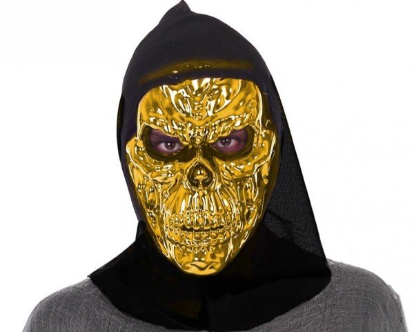 Skelett Maske metallic, gold