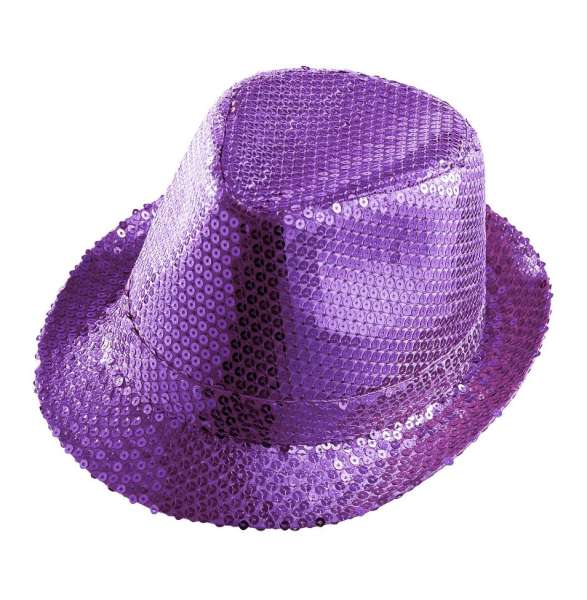 Hut violett mit Pailletten