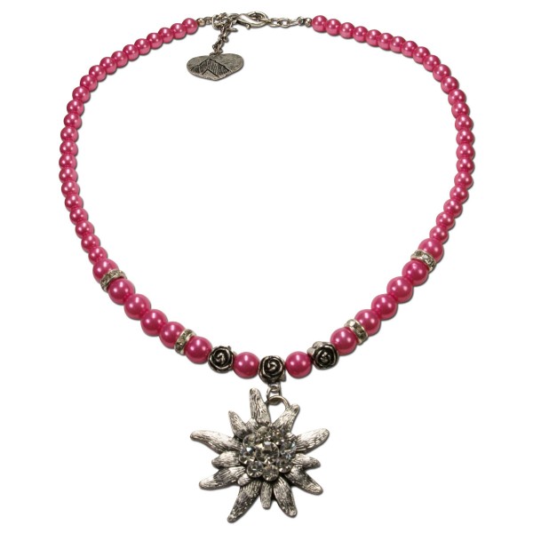Edelweiss-Perlenkette Fiona, pink