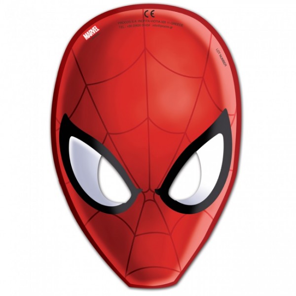 Spiderman Kartonmaske, 6 Stück