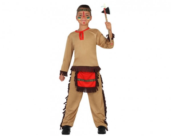 Kinderkostüm Indianischer Krieger, roter Wolf