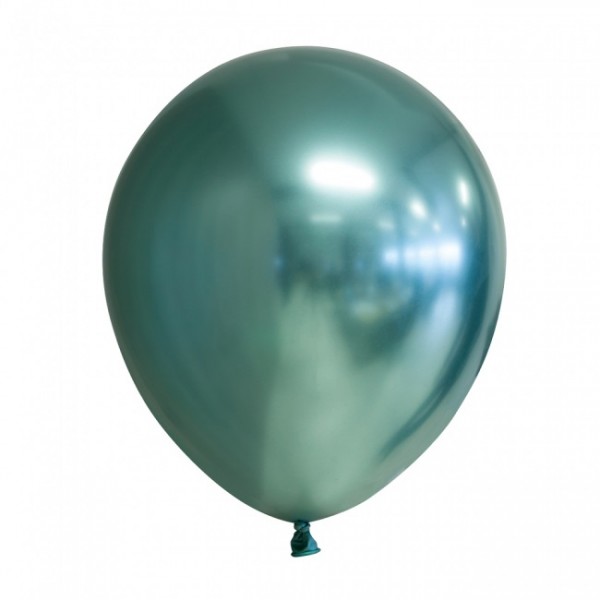 Latexballon mirror grün, ca. 30 cm, Packung zu 10 Stück, (unaufgeblasen)