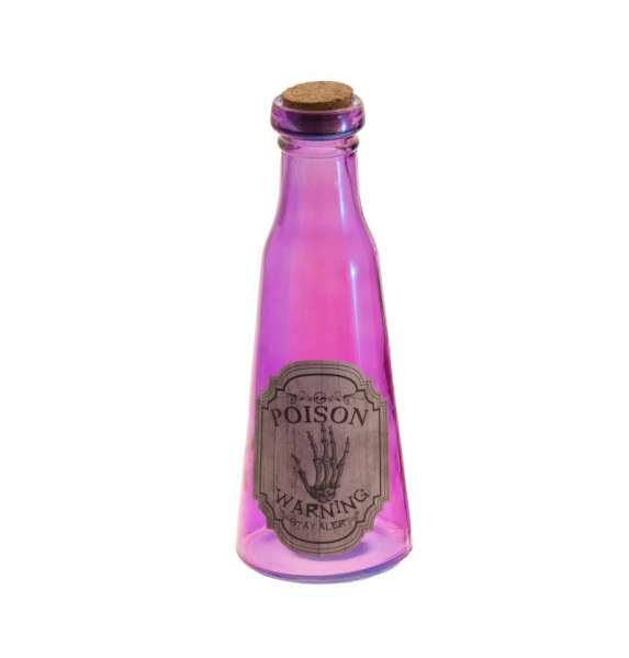 Poison Warning Glasflasche, ca. 22,5 cm