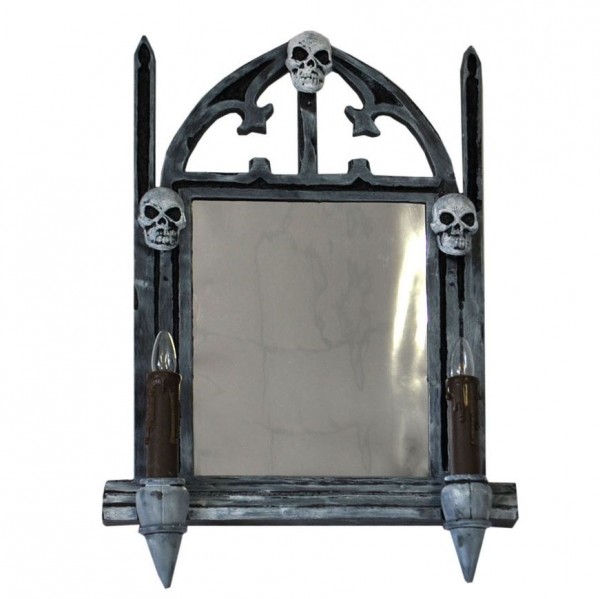 Horror Spiegel mit flackerndem Licht, ca. 38 x 25 cm