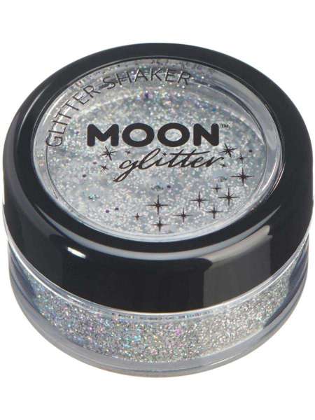 Moon Holographic Glitter Shaker, silber