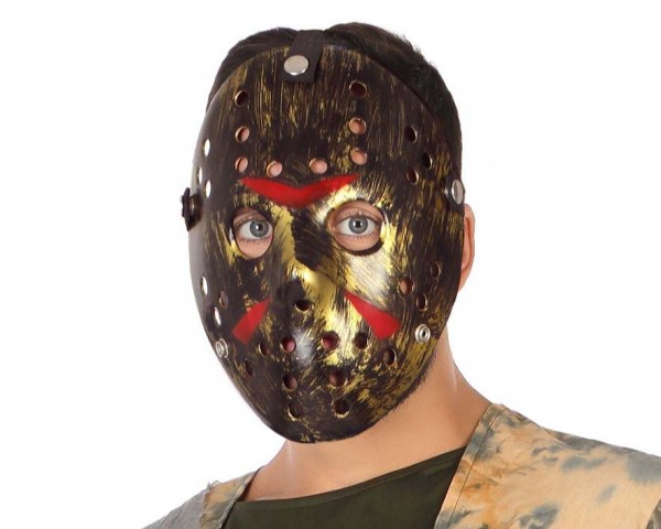 Hockey-Maske, gold-metallic