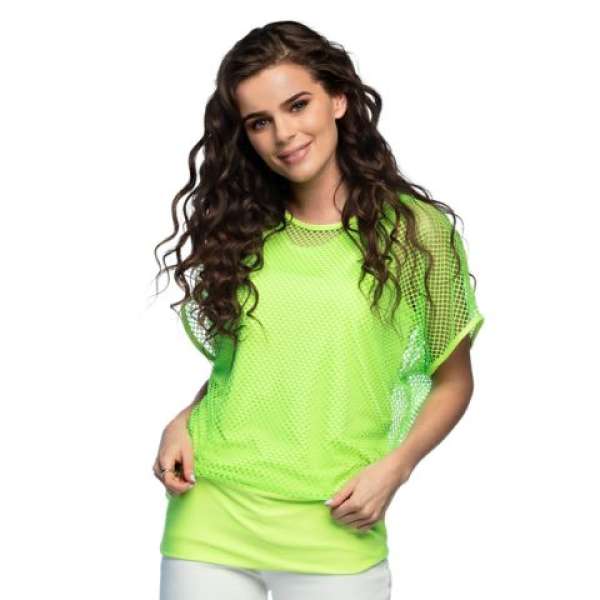 Netz Shirt, kurz, neongrün, Einheitsgrösse M/L