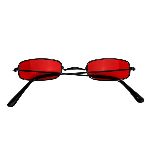 Vampir Brille schwarz mit roten Gläsern