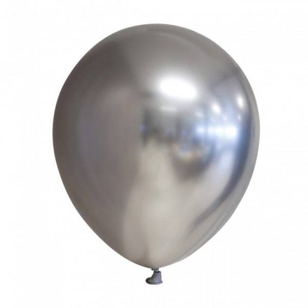 Latexballon mirror silber, ca. 30 cm, Packung zu 100 Stück, (unaufgeblasen)