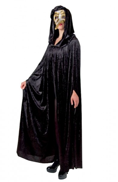 Kostüm Umhang Venezia, schwarz, aus Samt, Einheitsgrösse