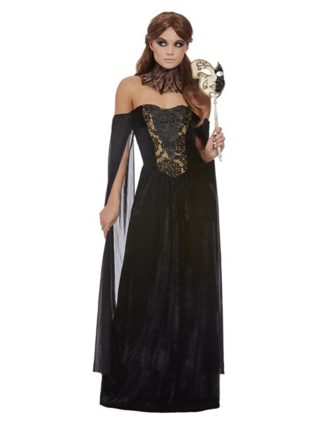 Venezianische Gräfin Kostüm, schwarz/gold