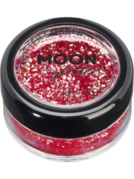 Moon Holographic Glitter Irisierend, rot
