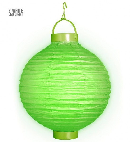 Lampion, grün mit LED Licht
