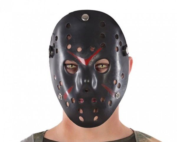 Hockey-Maske, schwarz-rot