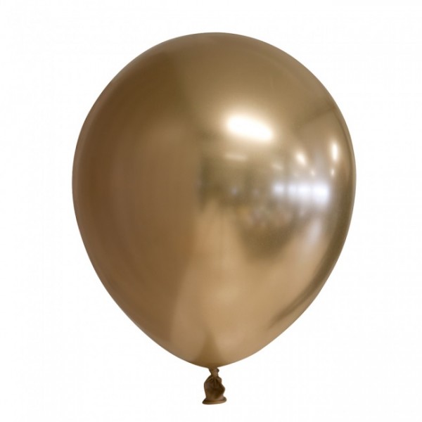 Latexballon mirror gold, ca. 30 cm, Packung zu 100 Stück, (unaufgeblasen)