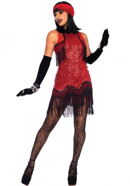 Kostüm 20er Jahre Gatsby Girl, rot/schwarz
