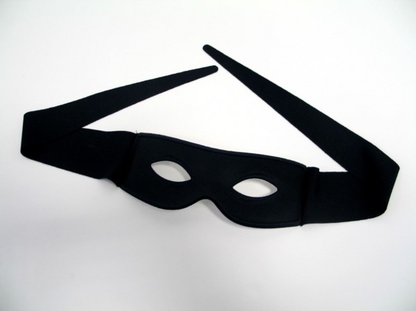 Stoffaugenmaske mit Bindebändern, schwarz