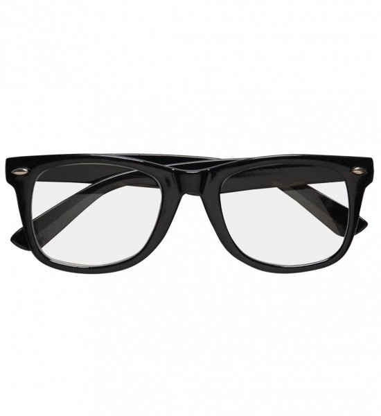 Schwarze Brille mit hellen Gläsern