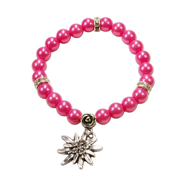 Edelweiss-Perlenarmband Fiona, pink