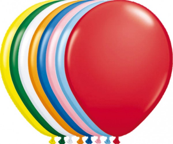 Latexballon, bunt gemischt, ca. 30 cm, Packung zu 10 Stück, (unaufgeblasen)