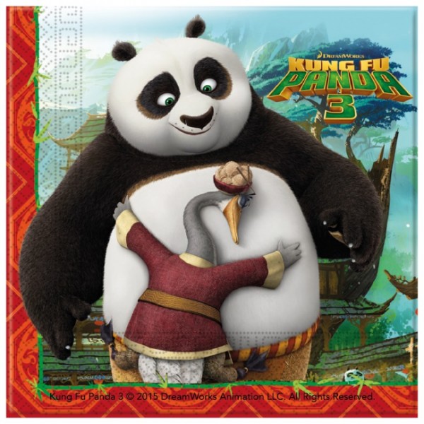 Kung Fu Panda Servietten, 20 Stück