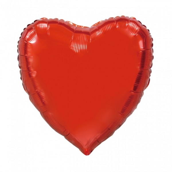 Folienballon Herz, rot, ca. 91 cm, (unaufgeblasen)