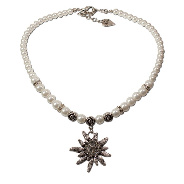 Edelweiss-Perlenkette Fiona, cremeweiss
