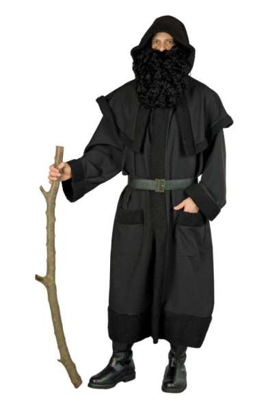 Kostüm Schmutzlimantel mit Kapuze und Pellerine, schwarz