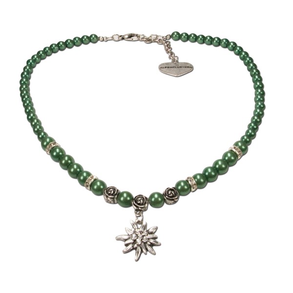 Edelweiss-Perlenkette Fiona klein, grün