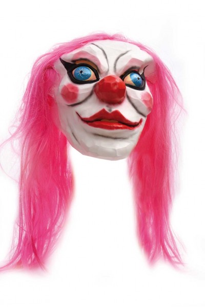 Maske Clown mit pinken Haaren
