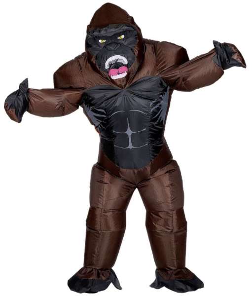 Aufblasbares Gorilla Kostüm, Einheitsgrösse