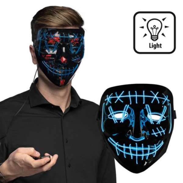 LED-Maske Killer Smile, schwarz/blau