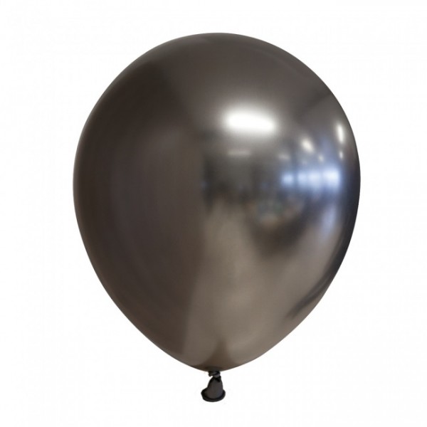 Latexballon mirror anthrazit, ca. 30 cm, Packung zu 10 Stück, (unaufgeblasen)