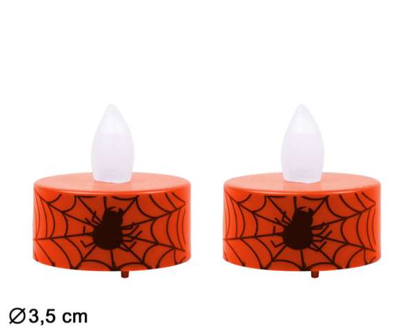 LED Halloween-Kerzchen, orange, 2 Stück