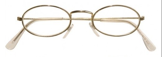 Brille mit ovalen Gläsern, goldenes Gestell