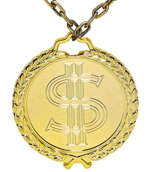 Halskette mit Dollarzeichen, gold
