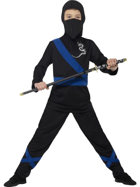 Kinderkostüm Ninja, schwarz-blau