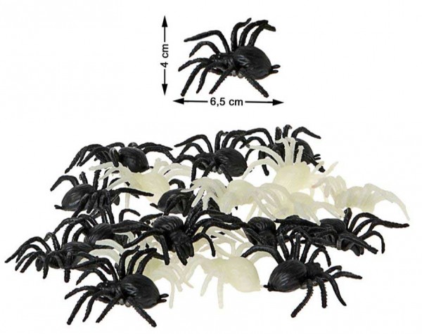 Deko Spinnen-Set, nachtleuchtend, 20 Stück