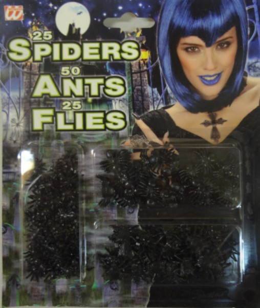 Insekten-Set, 100 Stk., Fliegen, Ameisen, Spinnen
