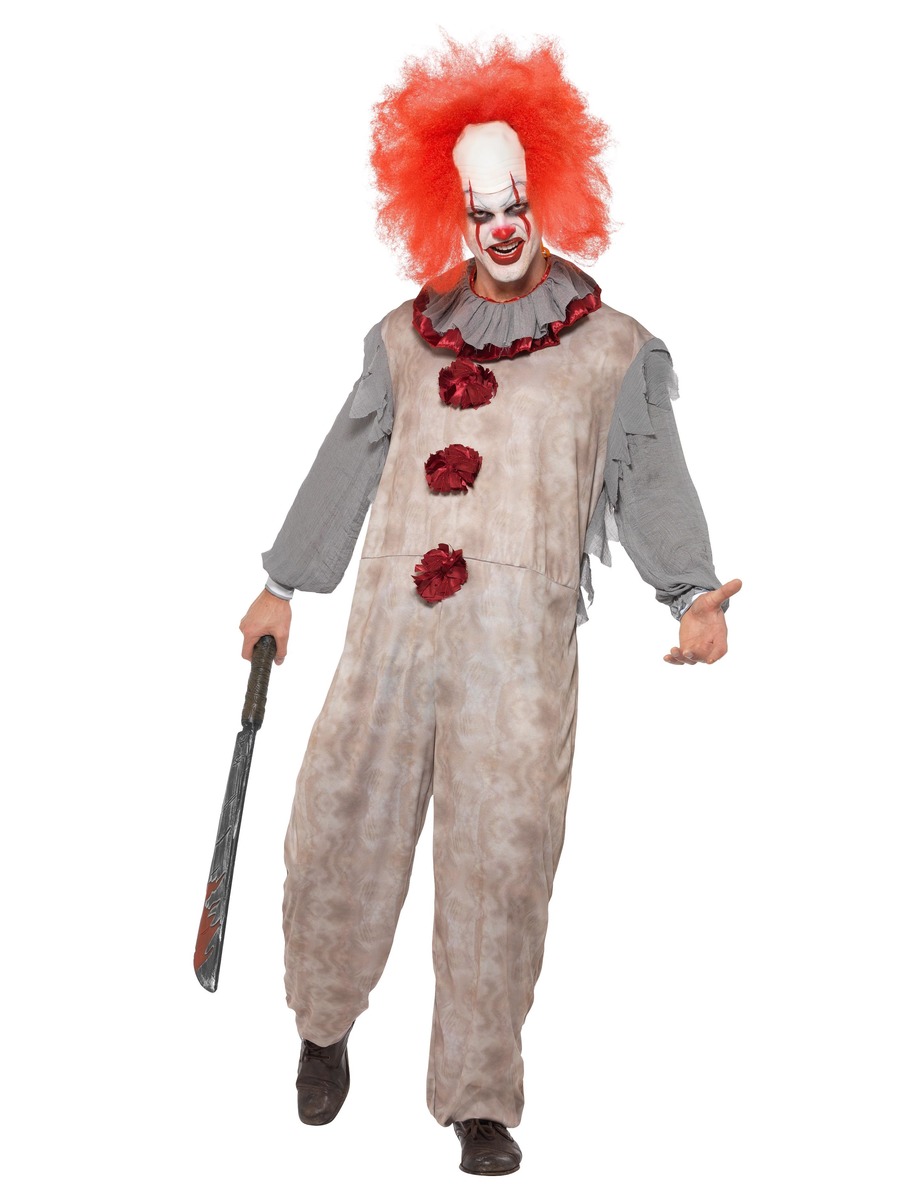 Herren-Kostüm Vintage Clown Killer Pennywise Halloween Horror Es Mörder Overall 